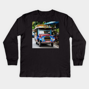 Jeepney in The Philippines Kids Long Sleeve T-Shirt